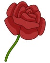 Cartoon Red Rose Flower Icon Royalty Free Stock Photo